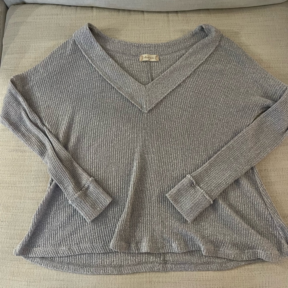Altar'd State Gray V-Neck Sweater